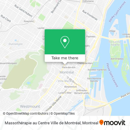 Massothérapie au Centre Ville de Montréal map