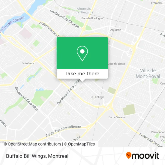 Buffalo Bill Wings map