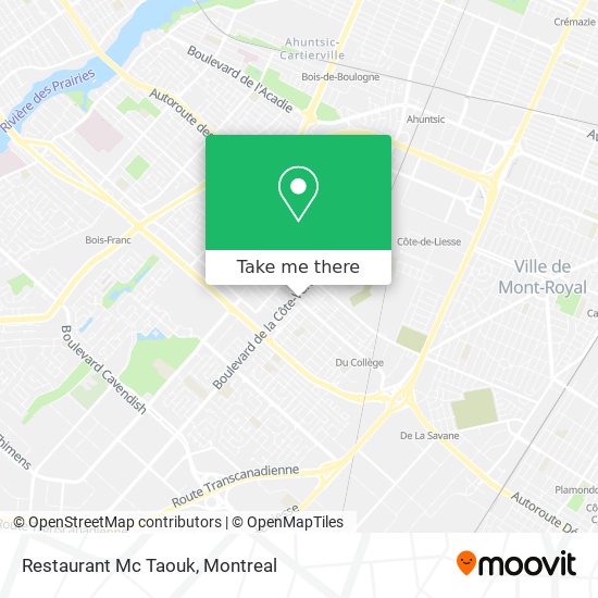 Restaurant Mc Taouk map