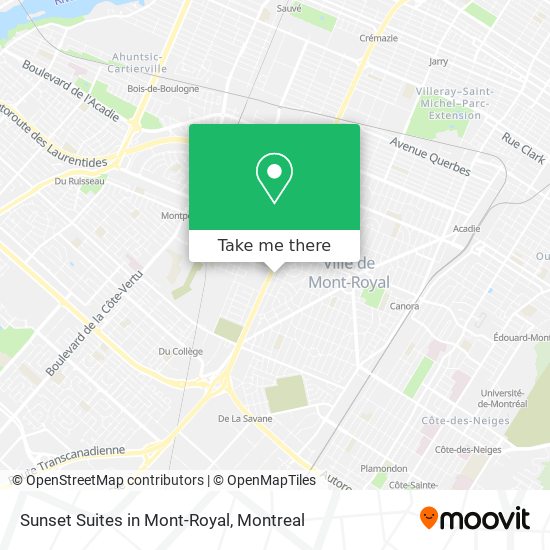 Sunset Suites in Mont-Royal map