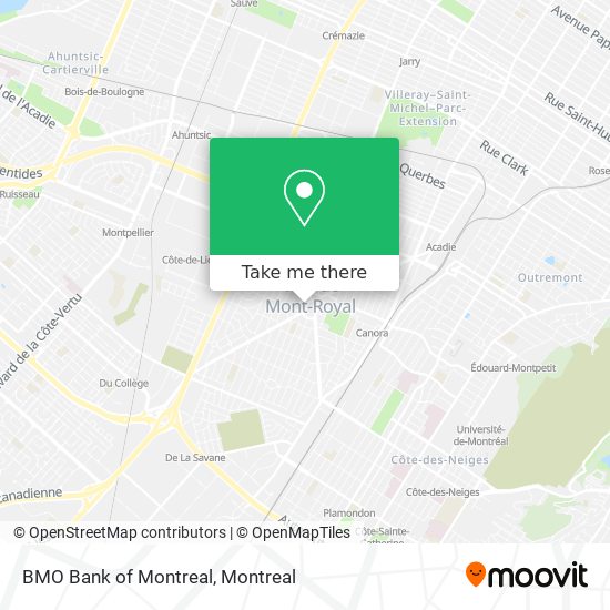 BMO Bank of Montreal map