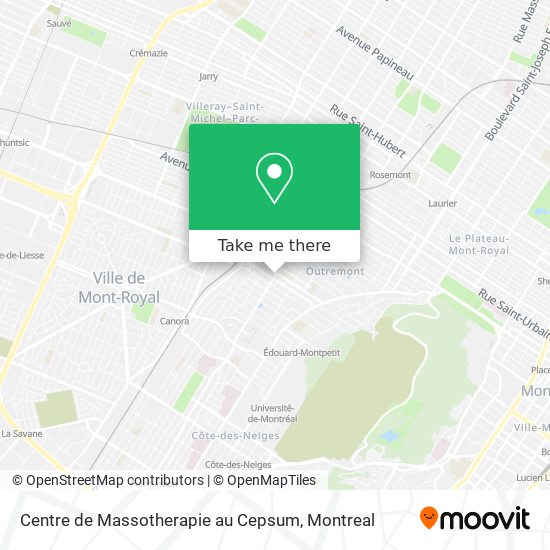 Centre de Massotherapie au Cepsum map