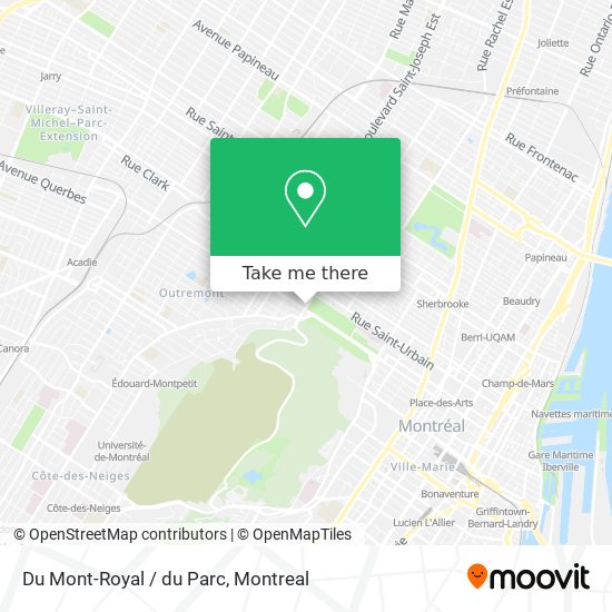 Du Mont-Royal / du Parc map