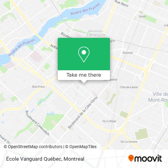 École Vanguard Québec map