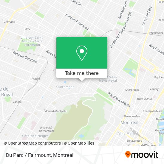 Du Parc / Fairmount map