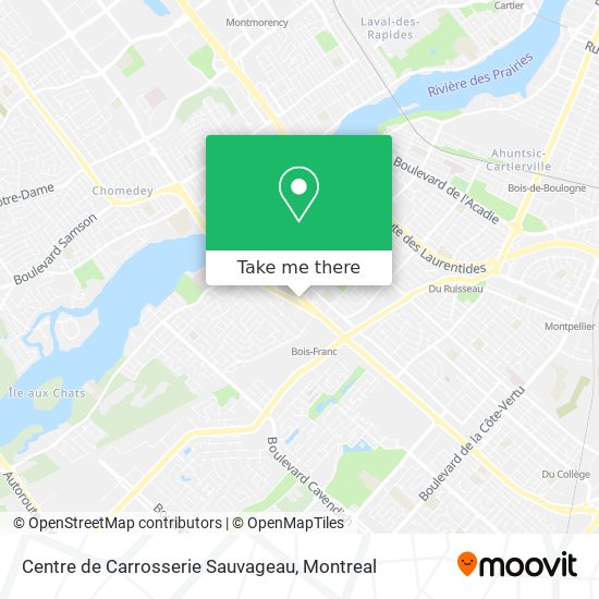 Centre de Carrosserie Sauvageau map
