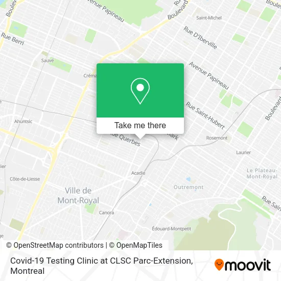 Covid-19 Testing Clinic at CLSC Parc-Extension map