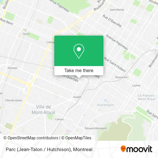Parc (Jean-Talon / Hutchison) map
