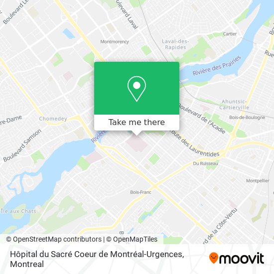 Hôpital du Sacré Coeur de Montréal-Urgences map