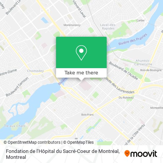 Fondation de l'Hôpital du Sacré-Coeur de Montréal map