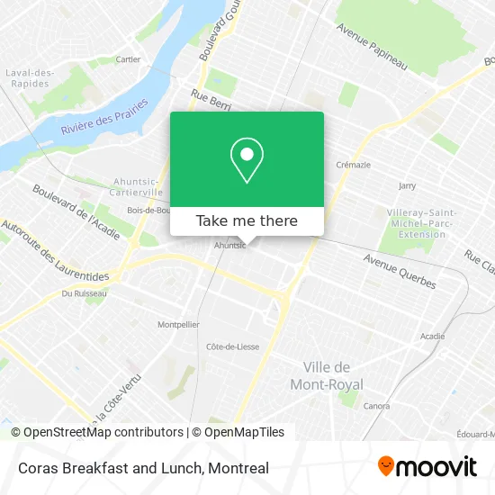 Coras Breakfast and Lunch map