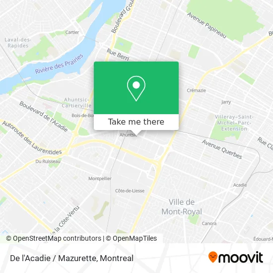 De l'Acadie / Mazurette map