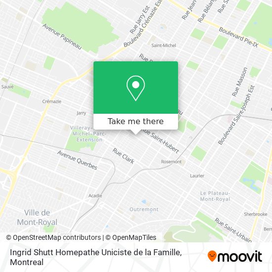Ingrid Shutt Homepathe Uniciste de la Famille map