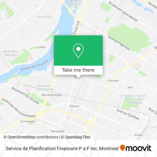 Service de Planification Financere P a F Inc map