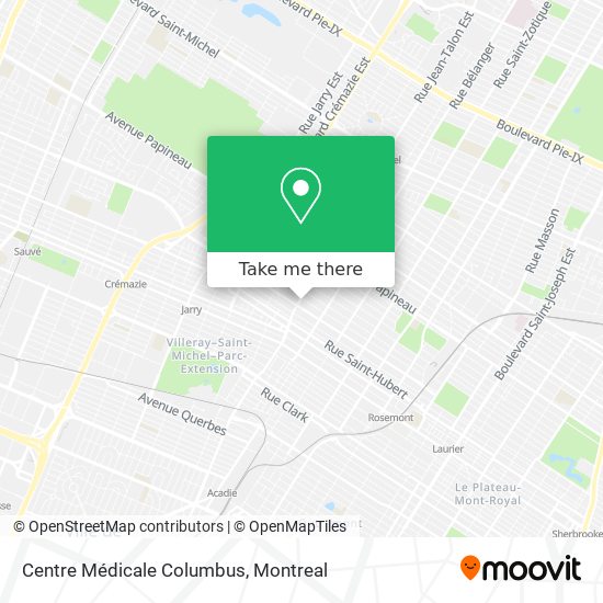 Centre Médicale Columbus map