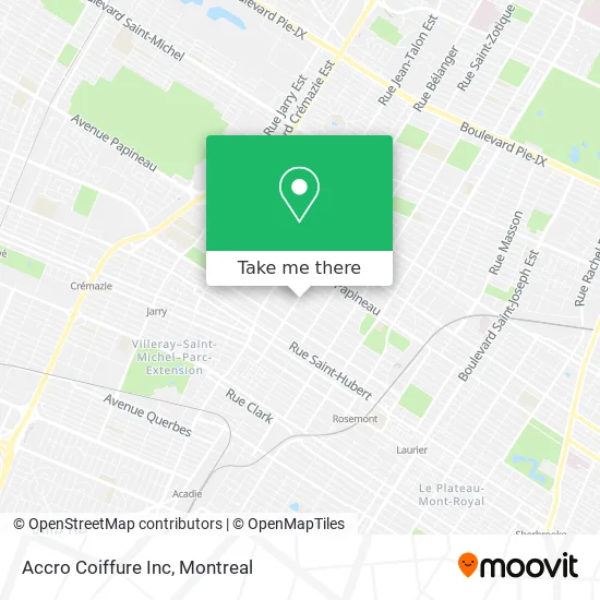 Accro Coiffure Inc map