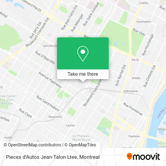 Pieces d'Autos Jean-Talon Ltee map