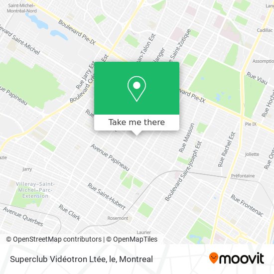Superclub Vidéotron Ltée, le map