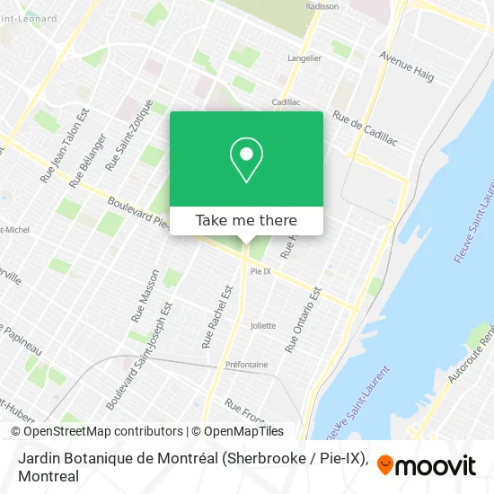 Jardin Botanique de Montréal (Sherbrooke / Pie-IX) map