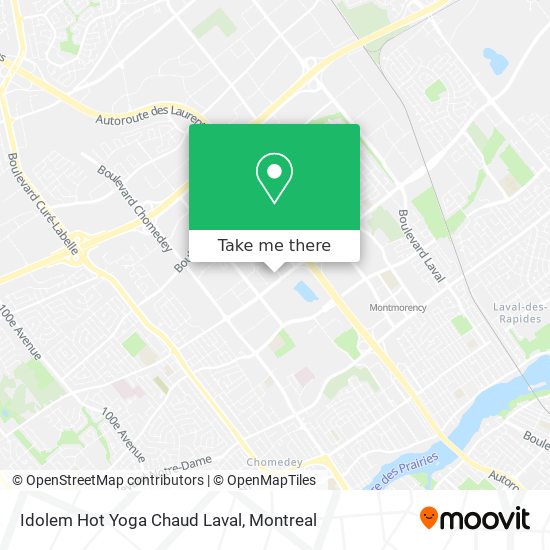 Idolem Hot Yoga Chaud Laval map