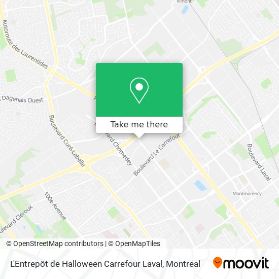 L'Entrepôt de Halloween Carrefour Laval map
