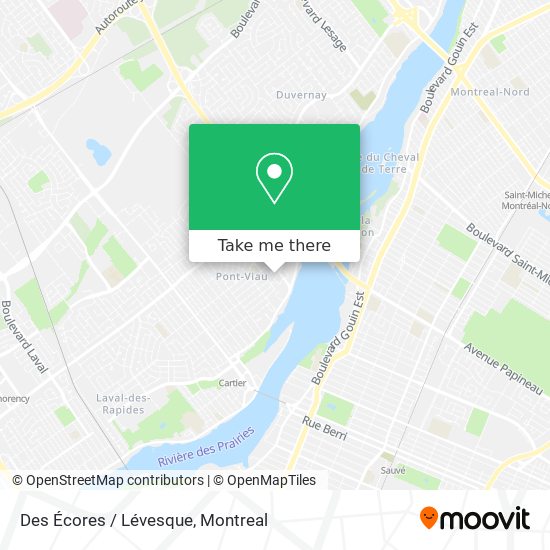 Des Écores / Lévesque map