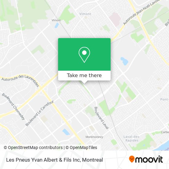Les Pneus Yvan Albert & Fils Inc map