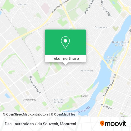 Des Laurentides / du Souvenir map