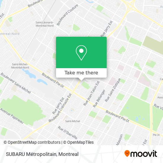 SUBARU Métropolitain map