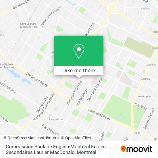 Commission Scolaire English-Montreal Ecoles Secondaires Laurier MacDonald map