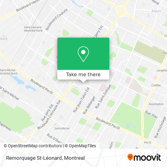 Remorquage St-Léonard map