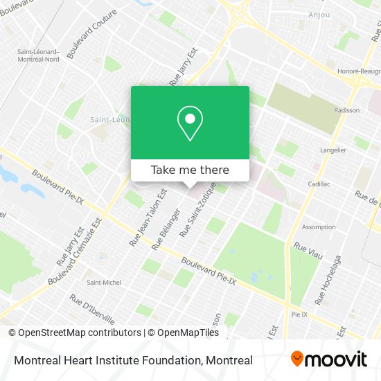 Montreal Heart Institute Foundation map