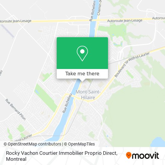 Rocky Vachon Courtier Immobilier Proprio Direct map