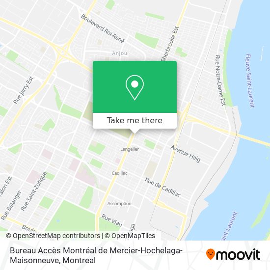 Bureau Accès Montréal de Mercier-Hochelaga-Maisonneuve map