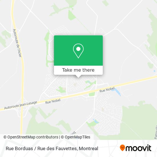 Rue Borduas / Rue des Fauvettes map