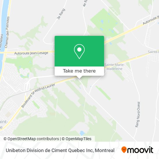 Unibeton Division de Ciment Quebec Inc map