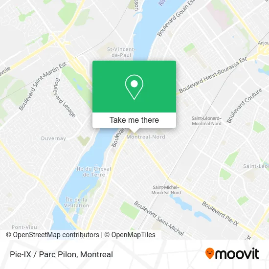 Pie-IX / Parc Pilon map