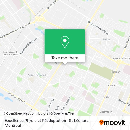 Excellence Physio et Réadaptation - St-Léonard map