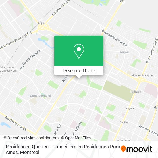 Résidences Québec - Conseillers en Résidences Pour Aînés map