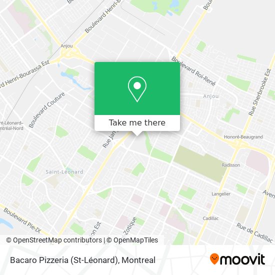 Bacaro Pizzeria (St-Léonard) map