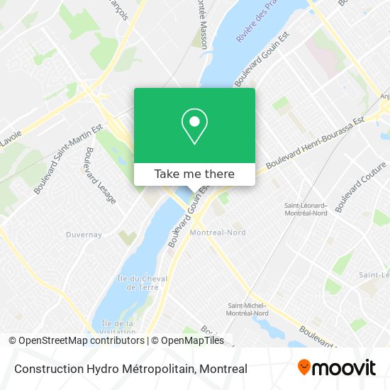 Construction Hydro Métropolitain map