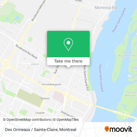Des Ormeaux / Sainte-Claire map