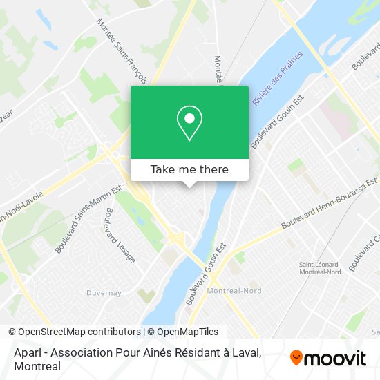 Aparl - Association Pour Aînés Résidant à Laval map