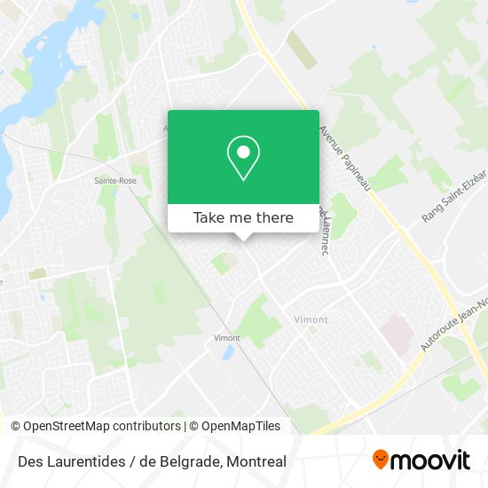 Des Laurentides / de Belgrade map