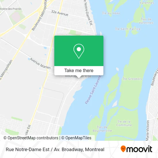 Rue Notre-Dame Est / Av. Broadway map