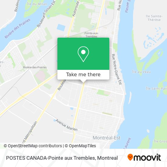 POSTES CANADA-Pointe aux Trembles map