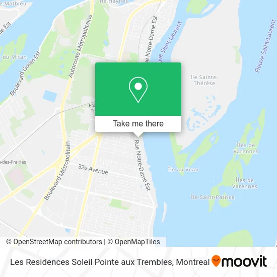 Les Residences Soleil Pointe aux Trembles map