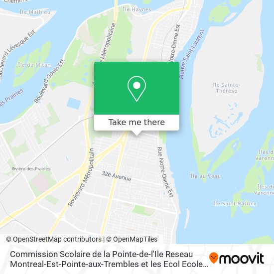 Commission Scolaire de la Pointe-de-l'Ile Reseau Montreal-Est-Pointe-aux-Trembles et les Ecol Ecole map