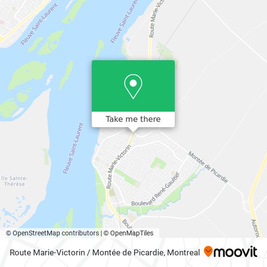 Route Marie-Victorin / Montée de Picardie map