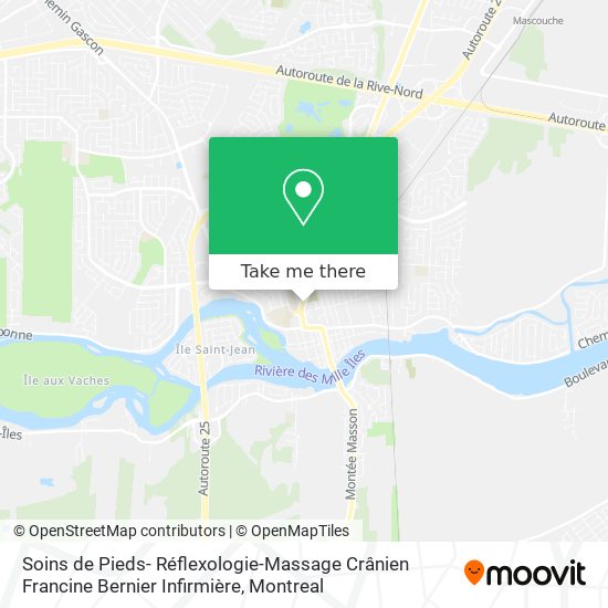 Soins de Pieds- Réflexologie-Massage Crânien Francine Bernier Infirmière map